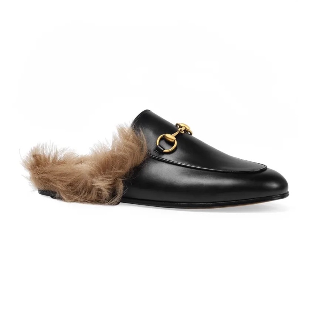 Gucci Princetown Fur Mules
